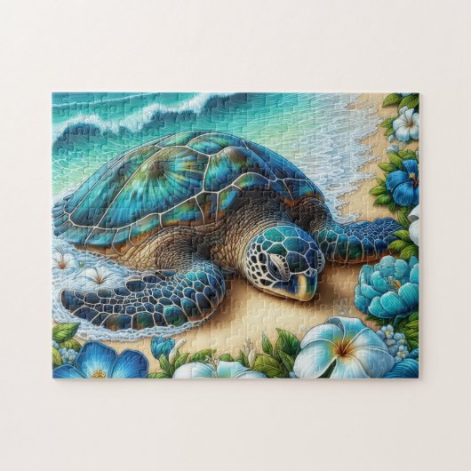 Tropische zeeschildpad legpuzzel (Horizontaal)