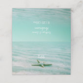 Tropische zeester bruiloft Aqua Ocean Beach Theme Plaatskaartje (Buitenkant ongevouwen)