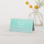 Tropische zeester bruiloft Aqua Ocean Beach Theme Plaatskaartje (Achterkant)