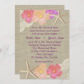 Tropische zeester bruiloft kaart (Voorkant / Achterkant)