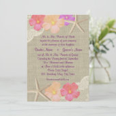 Tropische zeester bruiloft kaart (Staand voorkant)