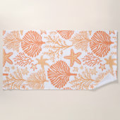 Tropische zeester en koraal patroon strandlaken (Voorkant)