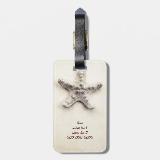 Tropische zeester is getrouwd met Travel bagagelab Bagagelabel (Achterkant verticaal)