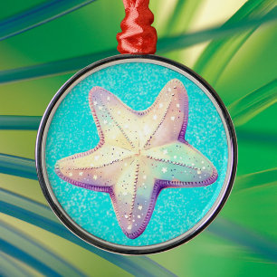 Tropische Zeester Kerstvakantie Metalen Ornament