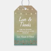 Tropische zeester + Seashell bruiloft Dank u Label Cadeaulabel (Voorkant)