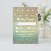 Tropische zeesterren en zeeschelp bruiloft RSVP Ka (Staand voorkant)