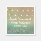 Tropische zeesterren en zeeschelp bruiloft servett servet (Voorkant)