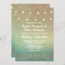 Tropische zeesterren en zeeschelp bruiloft uitnodi