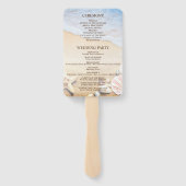 Tropische zeesterren schelpen strand bruiloft prog handwaaier (Achterkant)