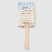 Tropische zeesterren schelpen strand bruiloft prog handwaaier (Voorkant)