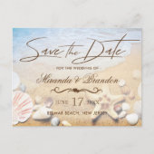 Tropische zeesterren strand bruiloft Save the Date Aankondigingskaart (Voorkant)