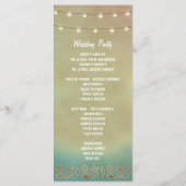 Tropische zeesterren strand schelp bruiloft progra programmakaart (Achterkant)