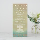 Tropische zeesterren strand schelp bruiloft progra programmakaart (Staand voorkant)