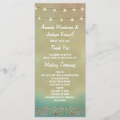 Tropische zeesterren strand schelp bruiloft progra programmakaart (Voorkant)