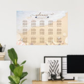 Tropische zeesterren vlag strand bruiloft zitgrafi poster (Thuiskantoor)