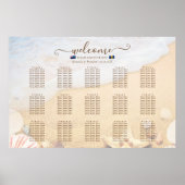 Tropische zeesterren vlag strand bruiloft zitgrafi poster (Voorkant)