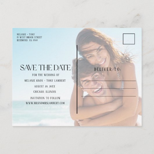 Tropische zegenweddenschap Funny Save the Date Aankondigingskaart (Achterkant)