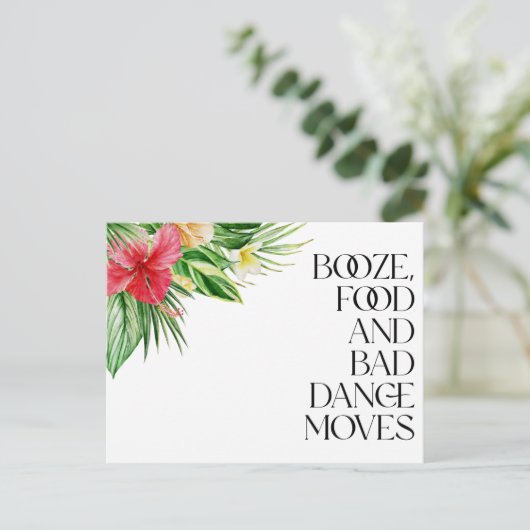 Tropische zegenweddenschap Funny Save the Date Aankondigingskaart (Staand voorkant)