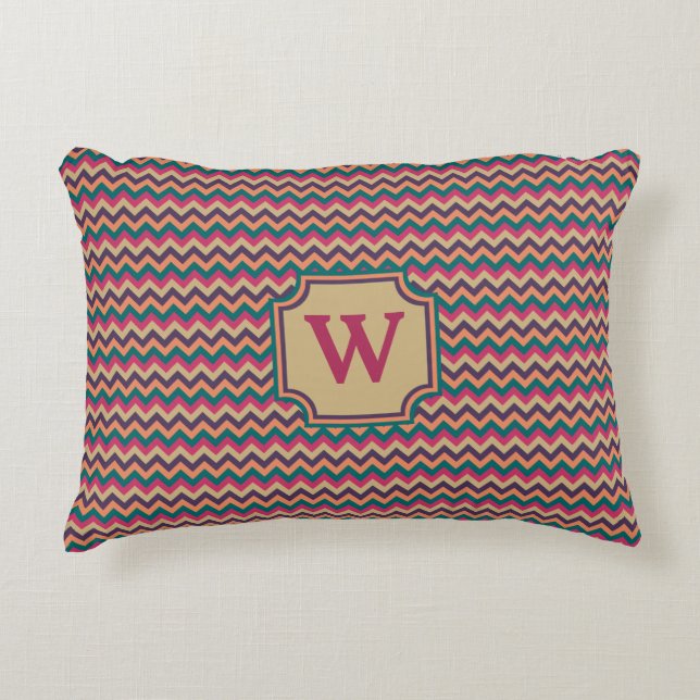 Tropische Zigzag Accentkussen Decoratief Kussen (Voorkant)