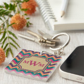 Tropische zigzag Acrylische Sleutelhanger (Voorkant Rechts)