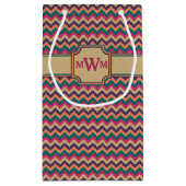 Tropische zigzag Gift Bag Klein Cadeauzakje (Achterkant)