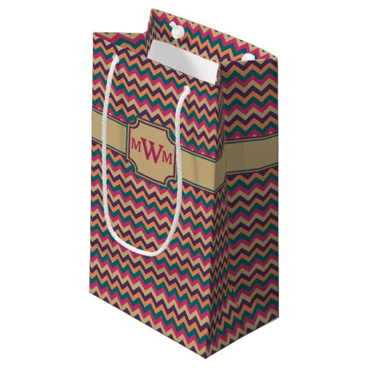 Tropische zigzag Gift Bag Klein Cadeauzakje (Voorkant Gekanteld)