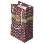 Tropische zigzag Gift Bag Klein Cadeauzakje (Achterkant Gekanteld)