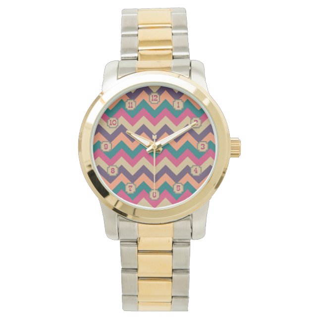 Tropische Zigzag Horloge (Voorkant)