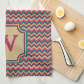 Tropische Zigzag keukenhanddoek (Quarter Fold)