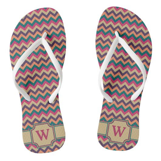 Tropische Zigzag-Teenslippers Teenslippers (Voetbed)