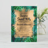 Tropische zoete 16e verjaardag uitnodigingen (Staand voorkant)