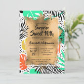 Tropische zoete 16e verjaardag uitnodigingen (Staand voorkant)