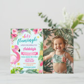 Tropische zomer 2e verjaardag foto uitnodiging (Staand voorkant)
