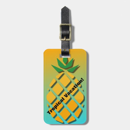 Tropische Zomer Ananas Bagage Label (Voorkant verticaal)