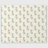 Tropische zomer ananas fruit goud sepia lux cadeaupapier (Vlak)