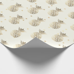Tropische zomer ananas fruit goud sepia lux cadeaupapier