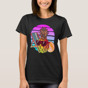 Tropische Zomer Ananas Zonnebril 80s Art Vapo T-shirt
