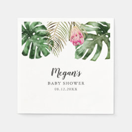 Tropische zomer Baby shower Waterverf Servet
