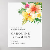 Tropische zomer bloemen bruiloft douche welkom poster (Voorkant)