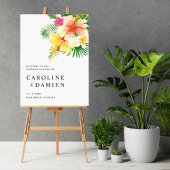 Tropische zomer bloemen bruiloft douche welkom poster