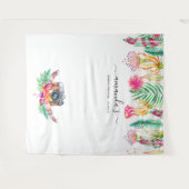 Tropische zomer bloemige bruids douche foto booth wandkleed (Voorkant (horizontaal))