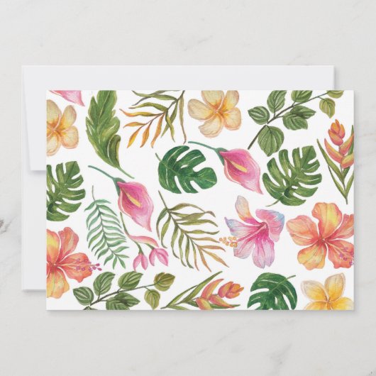 Tropische Zomer Bloemige Verjaardagsuitnodiging Kaart (Achterkant)