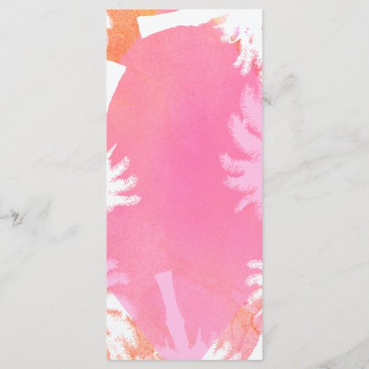 Tropische zomer bruiloft menu Kaarten (Achterkant)