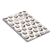 Tropische zomer bruin-kokokospatroon notitieboek (Rechterzijde)