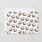 Tropische zomer bruin-kokokospatroon save the date (Achterkant)