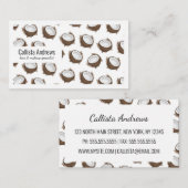 Tropische zomer bruin-kokokospatroon visitekaartje (Voorkant / Achterkant)