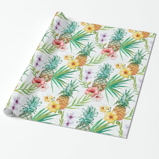 Tropische zomer cadeaupapier (Uitgerold)