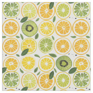 Tropische Zomer Citrus Kiwi Katoenen Stof