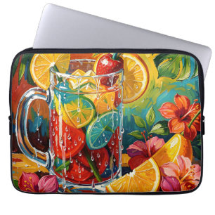 Tropische zomer cocktail Impasto olieverfschilderi Laptop Sleeve