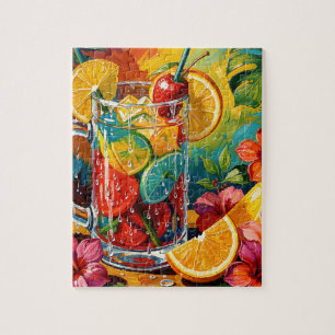 Tropische zomer cocktail Impasto olieverfschilderi Legpuzzel